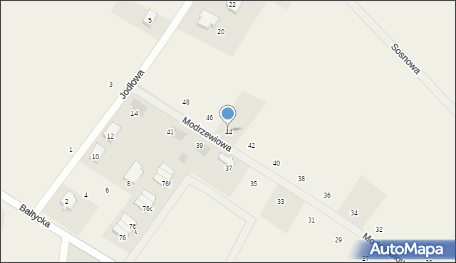 Stare Bielice, Modrzewiowa, 44, mapa Stare Bielice