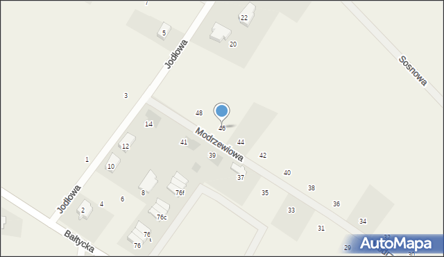 Stare Bielice, Modrzewiowa, 46, mapa Stare Bielice