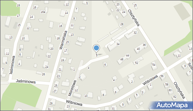 Stawiguda, Morelowa, 3, mapa Stawiguda