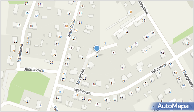 Stawiguda, Morelowa, 4, mapa Stawiguda