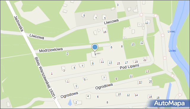 Strachów, Modrzewiowa, 4, mapa Strachów