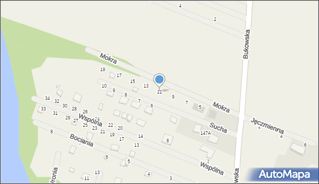 Strykowo, Mokra, 11, mapa Strykowo