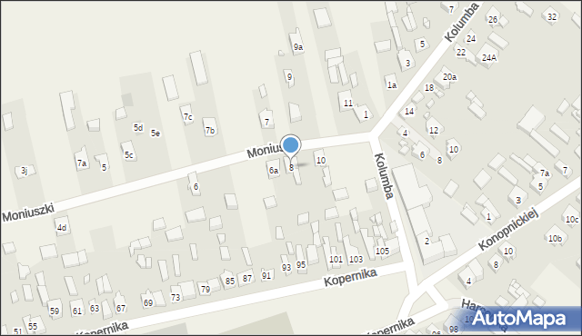 Strzałków, Moniuszki Stanisława, 8, mapa Strzałków