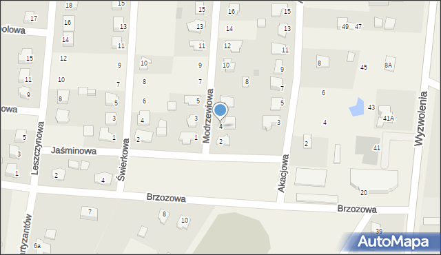 Strzegowo, Modrzewiowa, 4, mapa Strzegowo