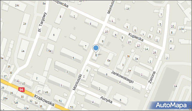 Strzelce Opolskie, Moniuszki Stanisława, 6, mapa Strzelce Opolskie