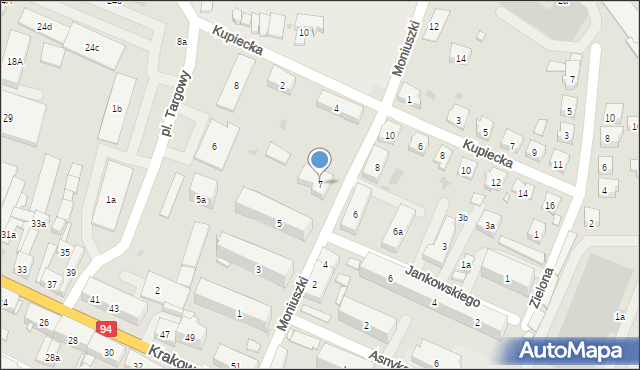 Strzelce Opolskie, Moniuszki Stanisława, 7, mapa Strzelce Opolskie