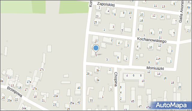 Strzelin, Moniuszki Stanisława, 1, mapa Strzelin