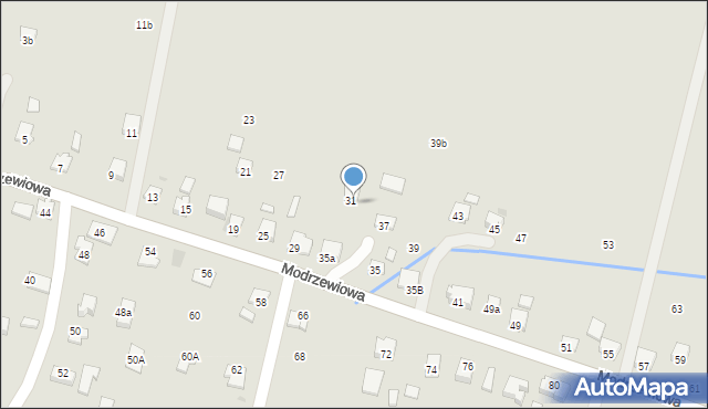 Strzyżów, Modrzewiowa, 33, mapa Strzyżów