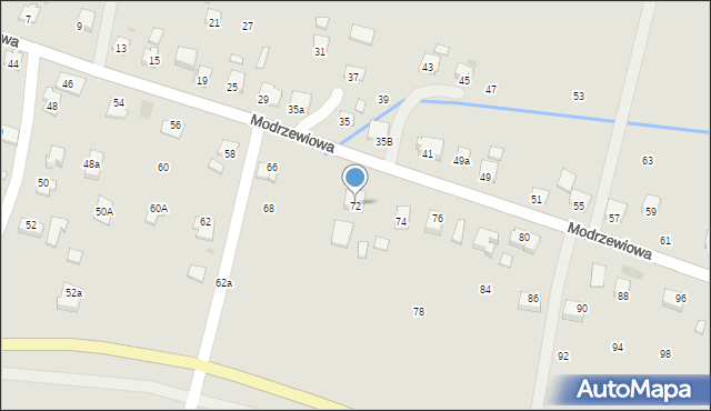 Strzyżów, Modrzewiowa, 72, mapa Strzyżów