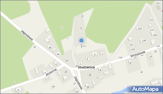 Studzienice, Modrzewiowa, 2, mapa Studzienice