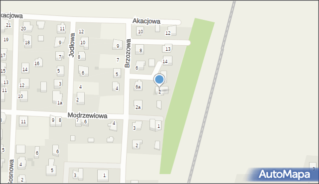 Subkowy, Modrzewiowa, 2, mapa Subkowy