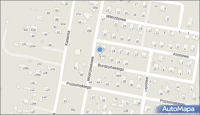 Suchedniów, Modrzewiowa, 2, mapa Suchedniów