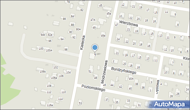 Suchedniów, Modrzewiowa, 5, mapa Suchedniów