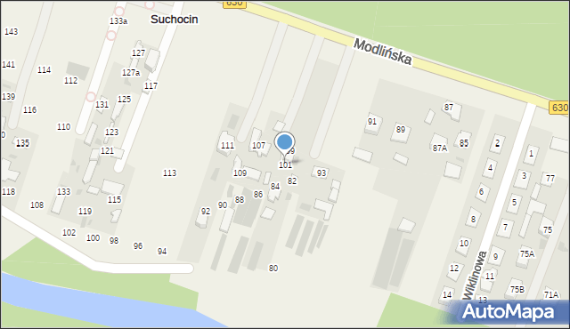 Suchocin, Modlińska, 101, mapa Suchocin