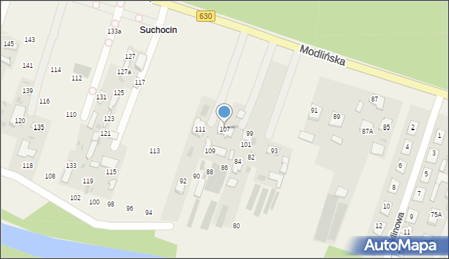 Suchocin, Modlińska, 107, mapa Suchocin