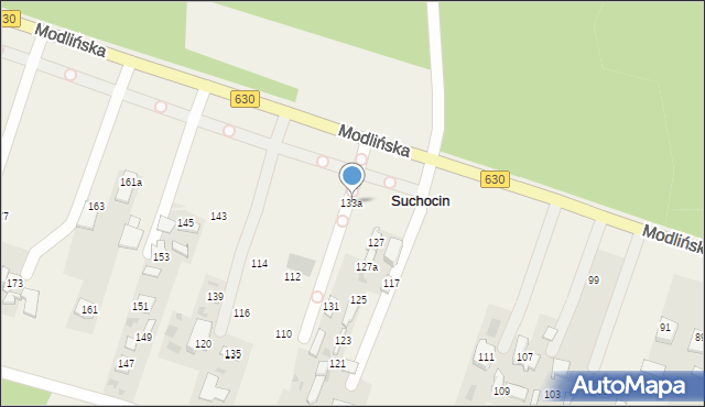 Suchocin, Modlińska, 133a, mapa Suchocin