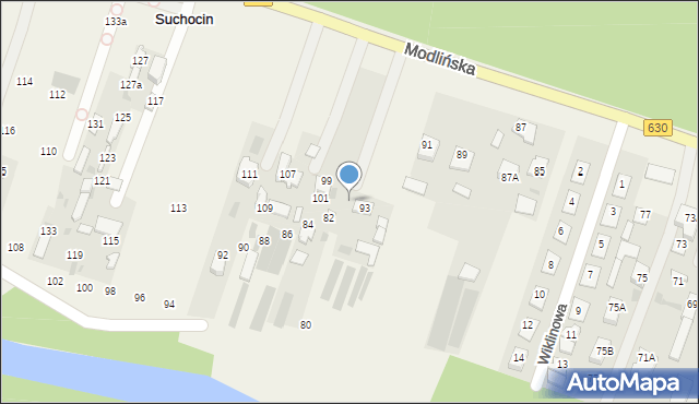 Suchocin, Modlińska, 95, mapa Suchocin