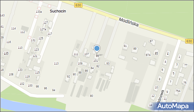 Suchocin, Modlińska, 99, mapa Suchocin