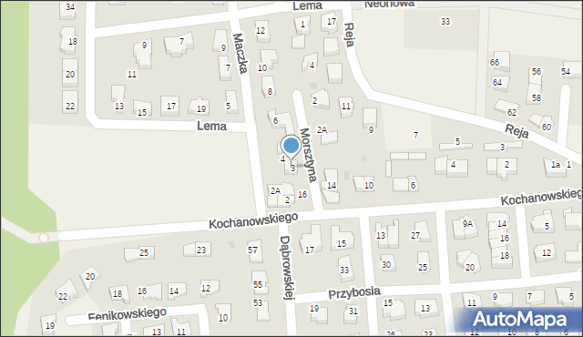 Suchy Dwór, Morsztyna Zbigniewa, 3, mapa Suchy Dwór