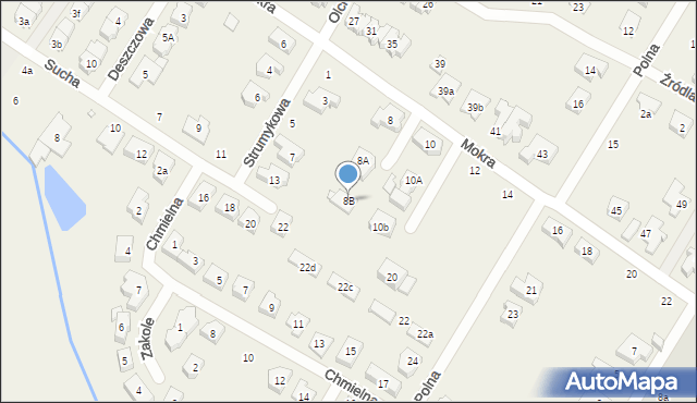 Suchy Las, Mokra, 8B, mapa Suchy Las