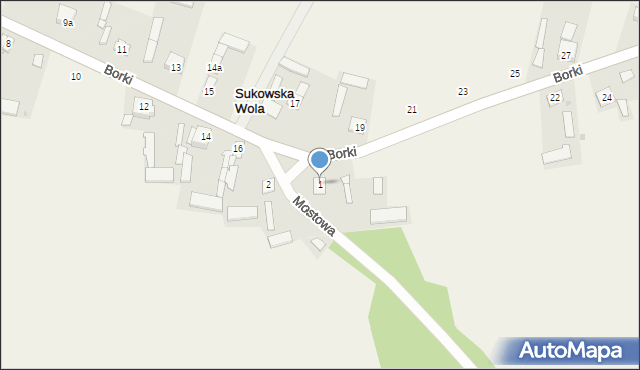 Sukowska Wola, Mostowa, 1, mapa Sukowska Wola