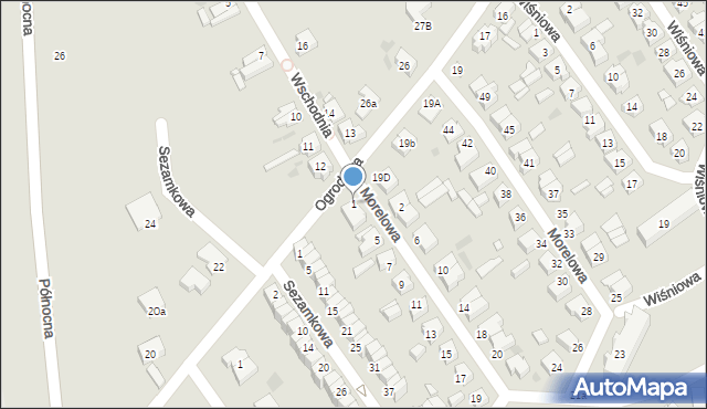 Sulechów, Morelowa, 1, mapa Sulechów