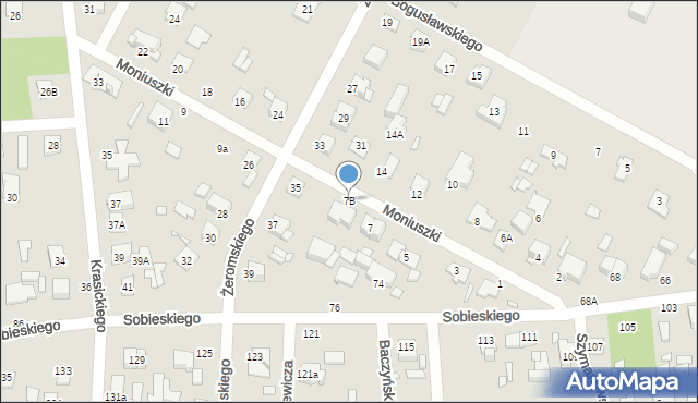 Sulejówek, Moniuszki Stanisława, 7B, mapa Sulejówek