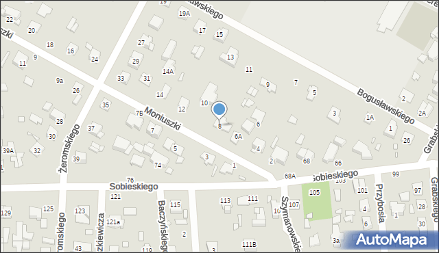 Sulejówek, Moniuszki Stanisława, 8, mapa Sulejówek