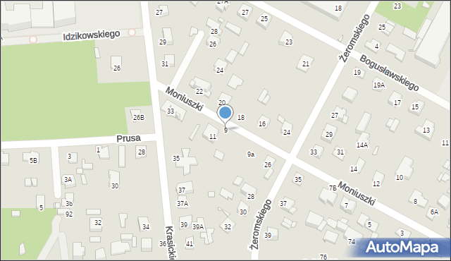 Sulejówek, Moniuszki Stanisława, 9, mapa Sulejówek