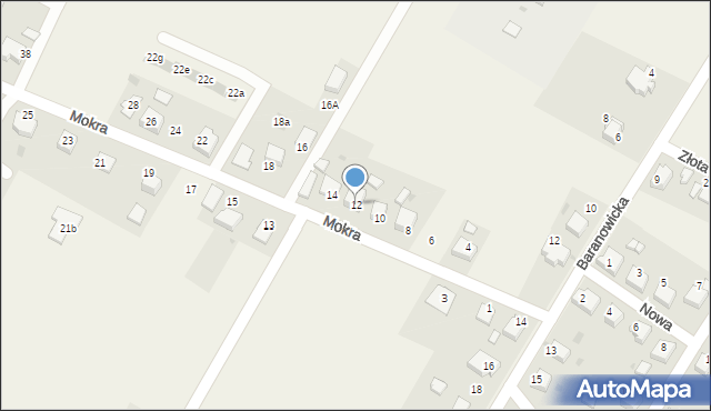 Suszec, Mokra, 12, mapa Suszec
