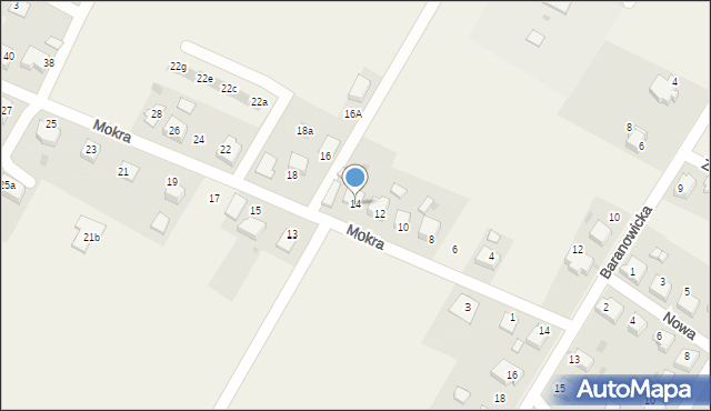 Suszec, Mokra, 14, mapa Suszec