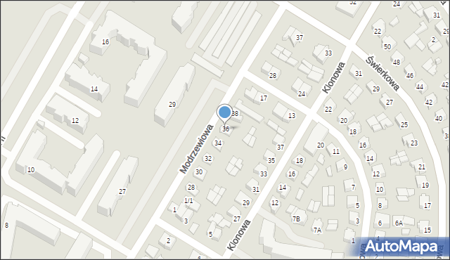 Suwałki, Modrzewiowa, 36, mapa Suwałk