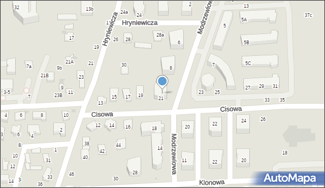 Świdnik, Modrzewiowa, 10, mapa Świdnika