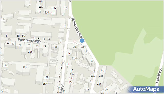 Świnoujście, Monte Cassino, 18a, mapa Świnoujście