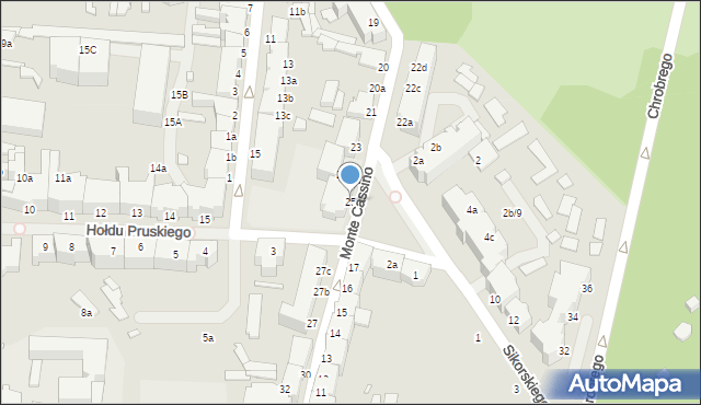 Świnoujście, Monte Cassino, 25, mapa Świnoujście