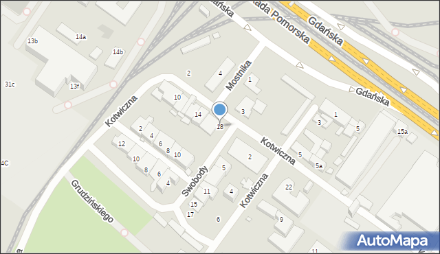 Szczecin, Mostnika Michała, ks., 18, mapa Szczecina