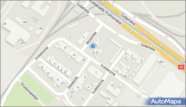 Szczecin, Mostnika Michała, ks., 3, mapa Szczecina