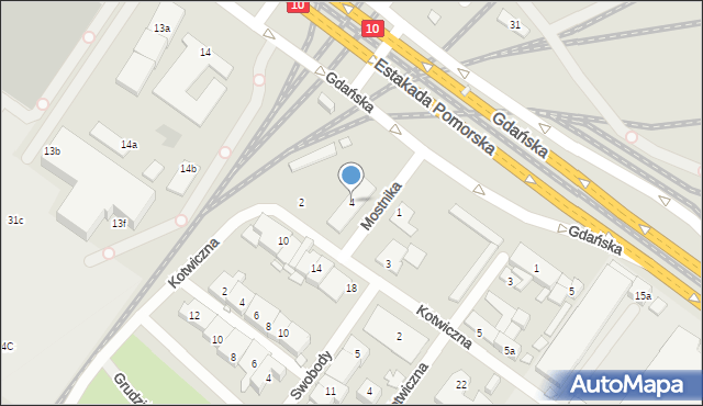 Szczecin, Mostnika Michała, ks., 4, mapa Szczecina