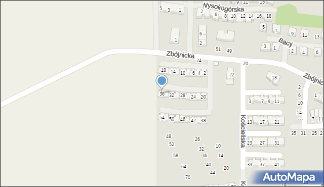 Szczecin, Morskiego Oka, 36, mapa Szczecina