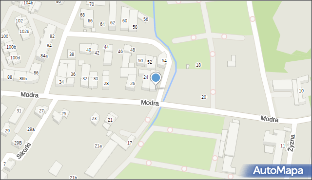 Szczecin, Modra, 2, mapa Szczecina
