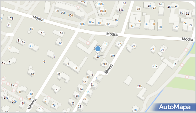 Szczecin, Modra, 29, mapa Szczecina