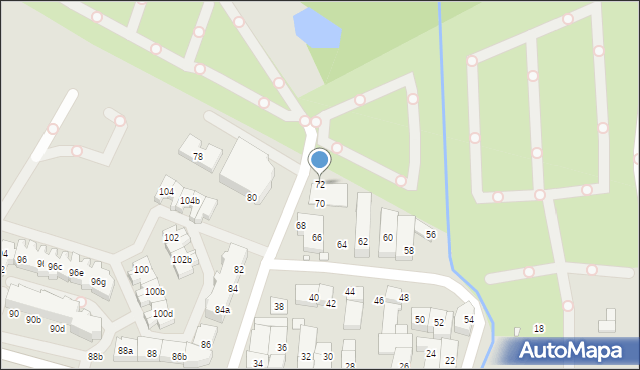 Szczecin, Modra, 72, mapa Szczecina