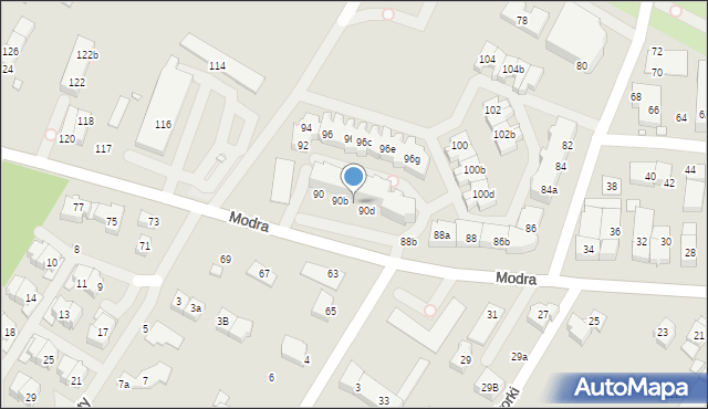 Szczecin, Modra, 90c, mapa Szczecina