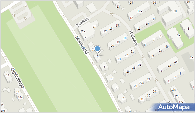 Szczecin, Moniuszki Stanisława, 6, mapa Szczecina