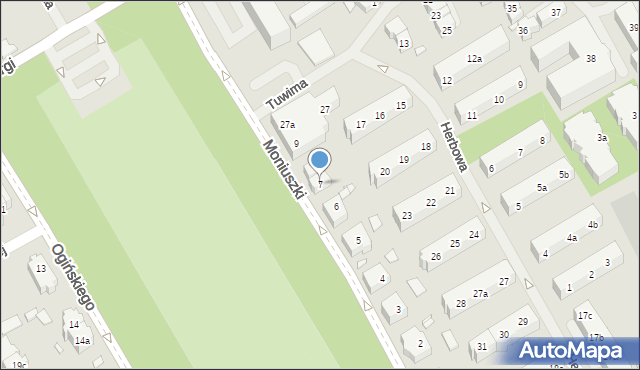 Szczecin, Moniuszki Stanisława, 7, mapa Szczecina