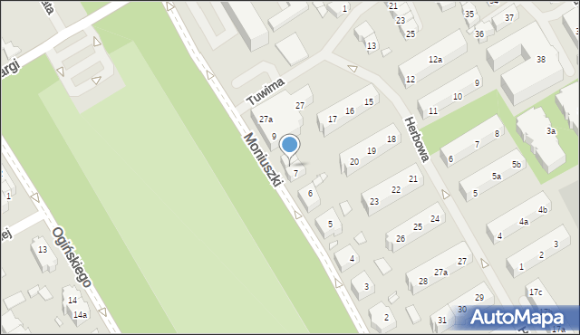 Szczecin, Moniuszki Stanisława, 8, mapa Szczecina