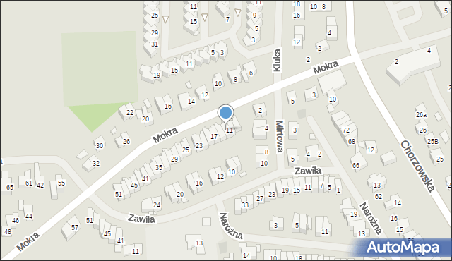 Szczecin, Mokra, 13, mapa Szczecina