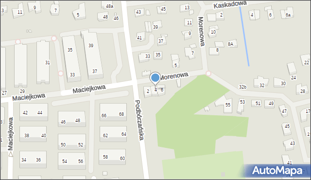 Szczecin, Morenowa, 4, mapa Szczecina