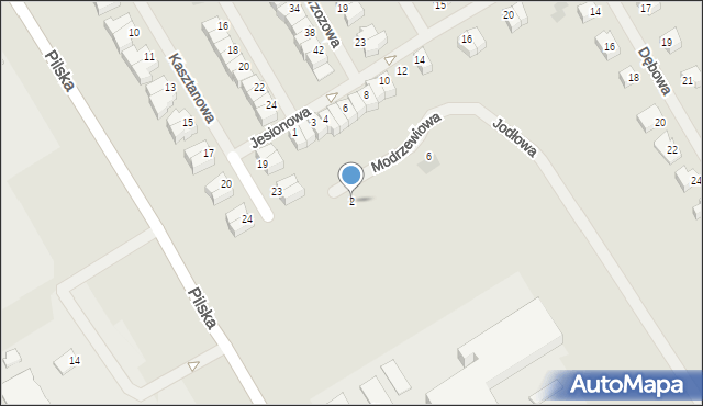 Szczecinek, Modrzewiowa, 2, mapa Szczecinek