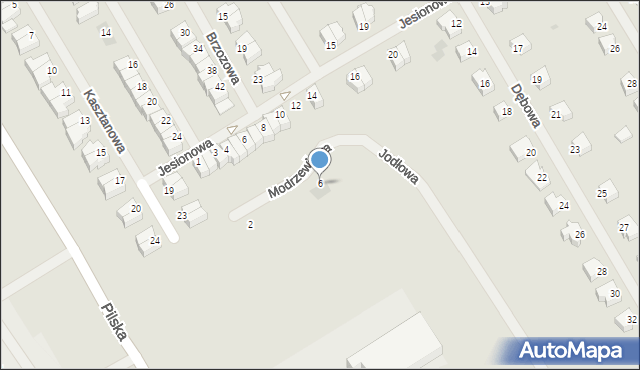 Szczecinek, Modrzewiowa, 6, mapa Szczecinek